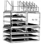 Cq acrylic Makeup Organizer Skin Care Large Clear Cosmetic Display Cases Stackable Storage Box With 11 Drawers For Vanity,Set of 4