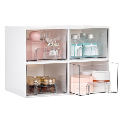 Vtopmart 6 Pack Small Clear Stackable Storage Drawers for Desk, Countertop