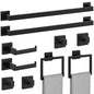 10-Pieces Matte Black Bathroom Accessories, 24 Inch Bathroom Hardware Set