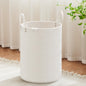 VIPOSCO 100L Tall Woven Rope Laundry Hamper, Leather Handles, White & Brown
