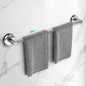 Adjustable Suction Cup Towel Bar for Bathroom Wall,14.6Inch~24 Inch Towel Racks for Bathroom,Stainless Steel Bath Towel Holder for Shower(Matte Black)