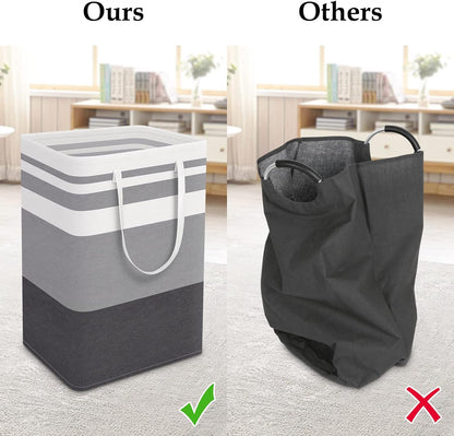 StorageRight Laundry Basket Hamper, 75L Collapsible Clothes Storage, Grey