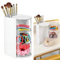 3-Tier Rotating Hair Accessories Organizer, 360° Spinning Storage Stand for Makeup Brushes and Jewelry, Compact Vanity Display Case for Girls, Holds Hair Clips, Earrings, Rings, Bracelets(White)