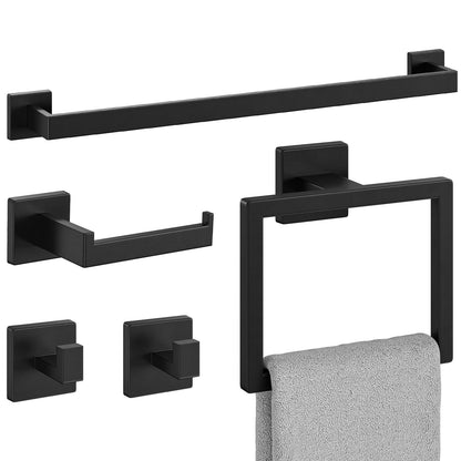 10-Pieces Matte Black Bathroom Accessories, 24 Inch Bathroom Hardware Set