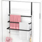 FLE Over The Door Towel Rack, Door Towel Bar, Black