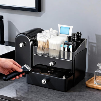 Makeup Organizer Countertop with Makeup Brush Holder,Black