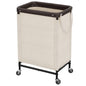 StorageWorks 2 Section Laundry Hamper, 100L Beige Sorter Cart with Wheels