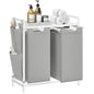 VASAGLE Laundry Hamper with Shelf, 2 Pull-Out Bags, 2 x 12.1 Gallons (46 L)