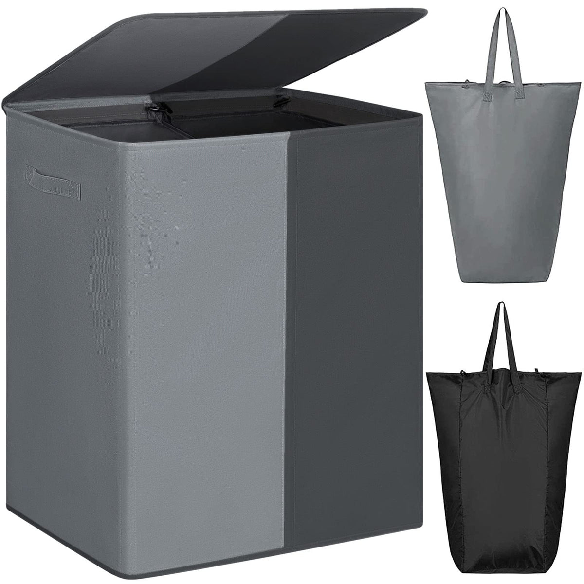 WOWLIVE Double Laundry Hamper with Lid, 154L Large Laundry Basket Organizer