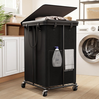 150L Large Laundry Hamper with Wheels, Rolling Laundry Basket