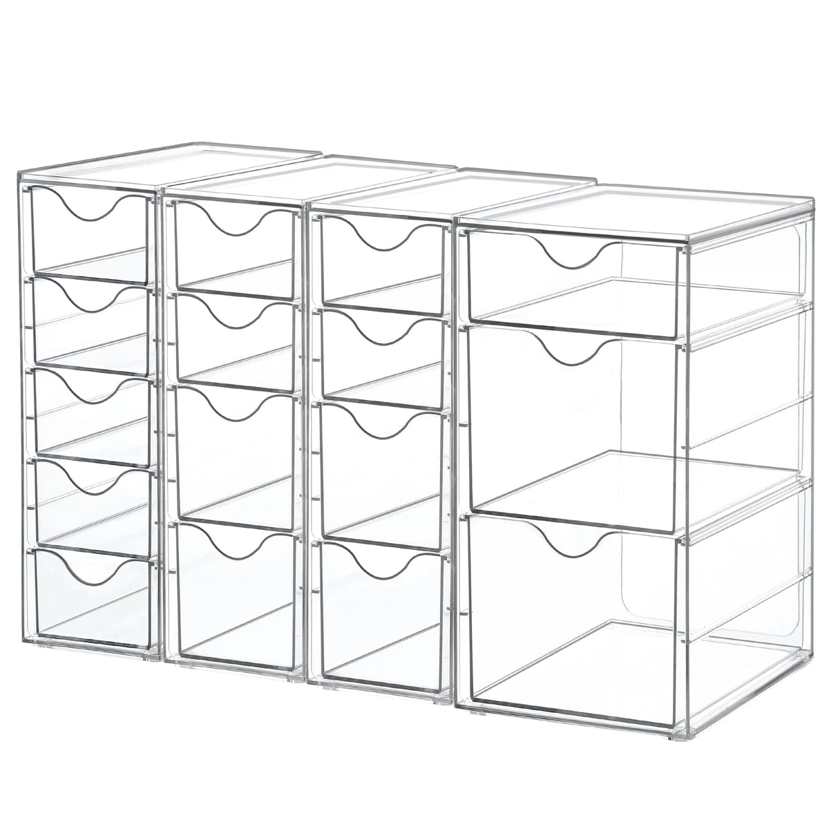 Vtopmart 4 Set Acrylic Desk Organizer with 16 Drawers for Office, Makeup