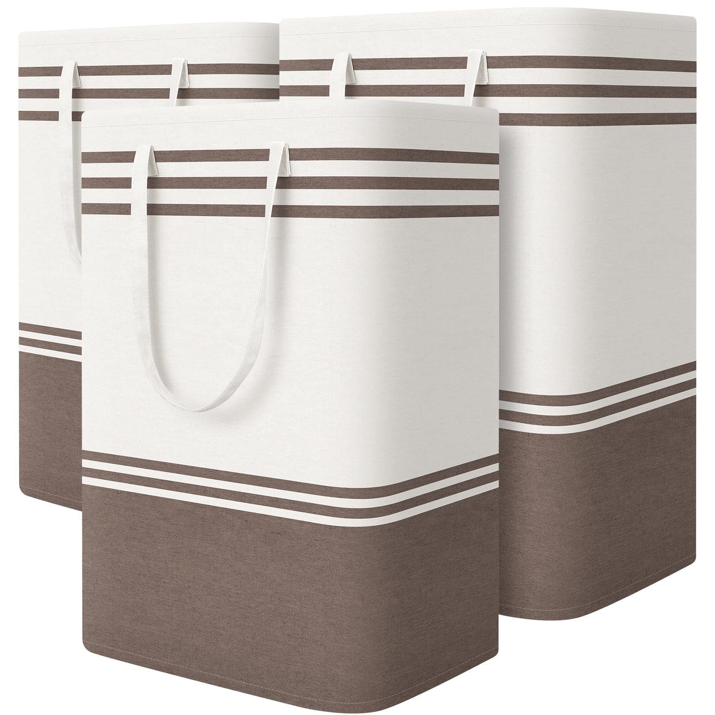 TranquilRelax 3-Pack Laundry Basket, Laundry Hamper, Grey-75L