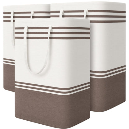 TranquilRelax 3-Pack Laundry Basket, Laundry Hamper, Grey-75L