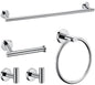 6 Pieces Brushed Gold Bathroom Hardware Accessories Set, SUS304 Stainless Steel 24 Inch Bath Towel Bar Set, Round Bathroom Towel Holder Set, Towel Racks for Bathroom Wall Mounted