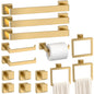 5-Pieces Matte Black Bathroom Accessories Set, 16 Inch Bath Towel Bar Set