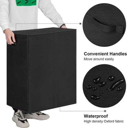 WOWLIVE 154L Double Laundry Hamper 2 Section with Lid and Removable Bags