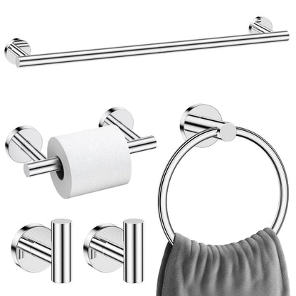 10 Pieces Matte Black Bathroom Hardware Accessories Towel Bar Set Black Towle Racks for Bathroom Wall Mounted Stainless Steel Toilet Paper Holder Towel Holder Kit