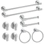 Brushed Nickel Bathroom Hardware Set 5 Pieces, Bathroom Towel Rack Holder Set Wall Mounted, SUS304 Stainless Steel Towel Bar Set - 16 Inch Towel Bar, Toilet Paper Holder, Towel Hooks, Towel Ring