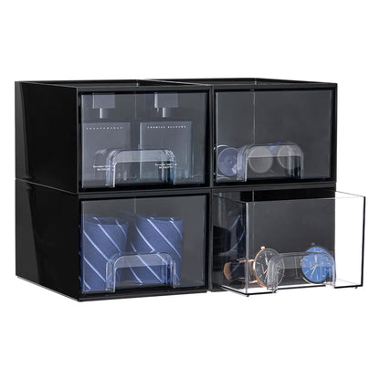 Vtopmart 6 Pack Small Clear Stackable Storage Drawers for Desk, Countertop