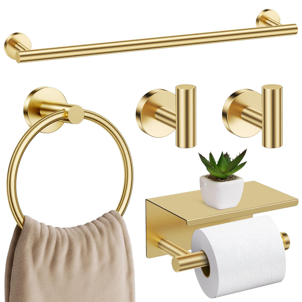 10 Pieces Matte Black Bathroom Hardware Accessories Towel Bar Set Black Towle Racks for Bathroom Wall Mounted Stainless Steel Toilet Paper Holder Towel Holder Kit