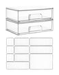 Vtopmart Clear Stackable Storage Drawers, 4 Pack Tall Plastic Organizers