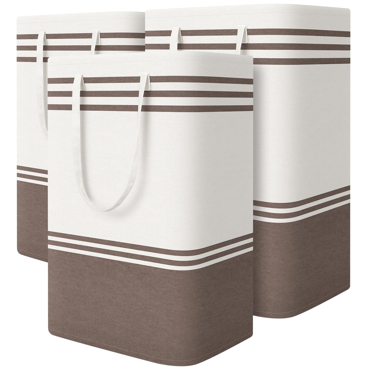 TranquilRelax 3-Pack Laundry Basket, Laundry Hamper, Grey-75L