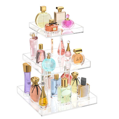 NIUBEE 2 Tier Perfume Organizer, Acrylic Perfume Display Stand for Women