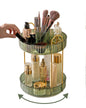 Asayuee 360 Rotating Makeup Organizer for Vanity,2 Tier Large Capacity Skincare Organizers,Bathroom Counter Organizer, Spinning Perfume Organizer & Vanity Organizer (Green-2 Tier)