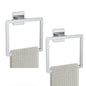 2-Piece Matte Black Square Towel Ring,Modern Hand Towel Holder for Bathroom,Stainless Steel Towel Hangers Wall-Mounted Bathroom Accessories