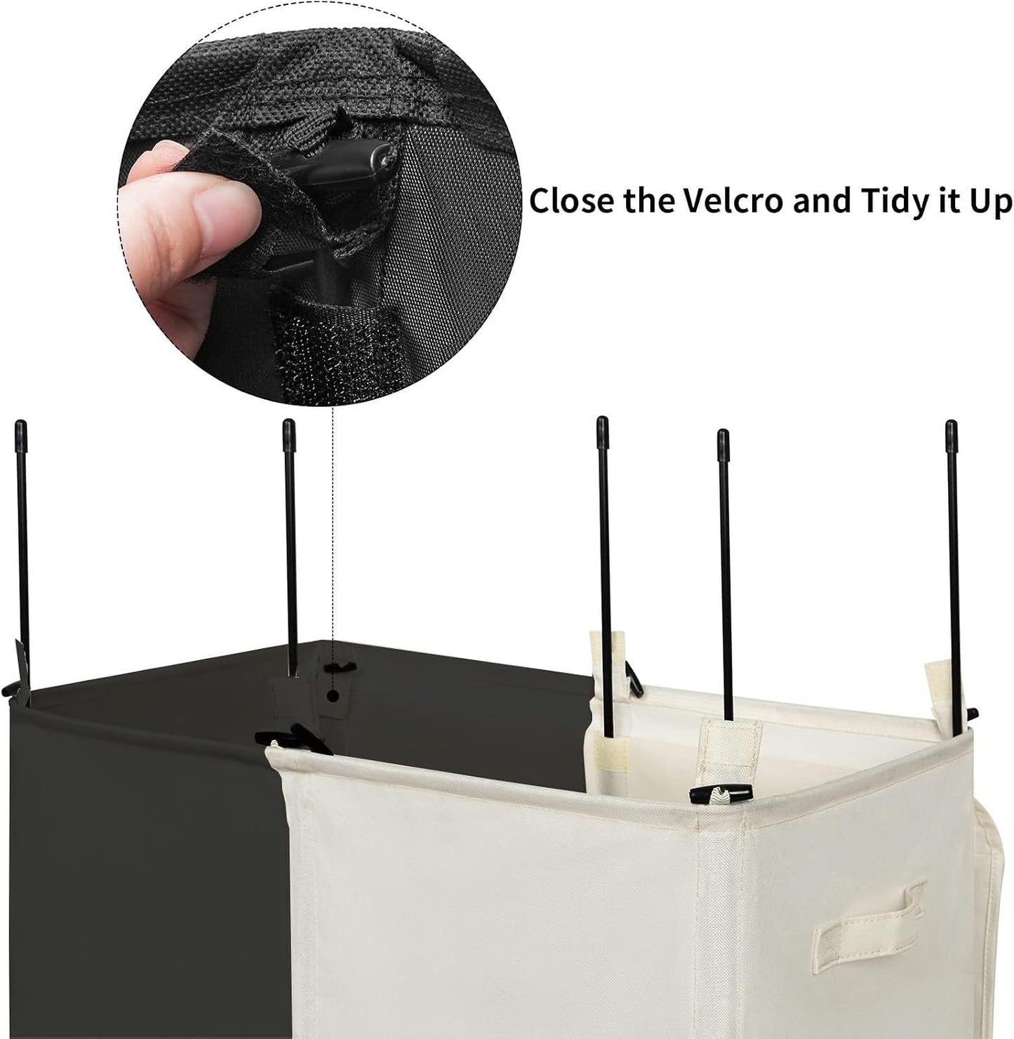 WOWLIVE Double Laundry Hamper with Lid, 154L Large Laundry Basket Organizer