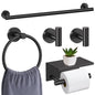 10 Pieces Matte Black Bathroom Hardware Accessories Towel Bar Set Black Towle Racks for Bathroom Wall Mounted Stainless Steel Toilet Paper Holder Towel Holder Kit