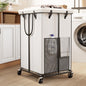 150L Large Laundry Hamper with Wheels, Rolling Laundry Basket