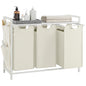 VASAGLE Laundry Hamper with Shelf, 2 Pull-Out Bags, 2 x 12.1 Gallons (46 L)