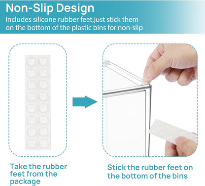 Vtopmart Clear Stackable Storage Drawers, 4 Pack Tall Plastic Organizers