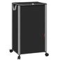 STORAGE MANIAC Rolling Laundry Hamper with Lid, 23.7 Gal (90 L) Large Tall Laundry Basket with Wheels & Handles, Aesthetic Dirty Clothes Hamper for Small Space, Dorm, Apartment, College, Black
