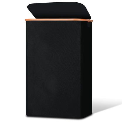 Vincona Slim Laundry Basket with Lid, Narrow Dirty Clothes Hampers for Laundry with Handle, Skinny Laundry Bin for Laundry Room, Dorm, Bedroom and Bathroom, 19.8 Gallon (75L) Black