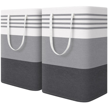 WOWBOX 2 Pack Laundry Baskets, Collapsible Dirty Clothes Laundry Hampers