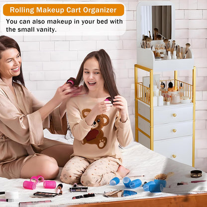 Makeup Cart Organizer with Mirror, Floor Makeup Organizer Large