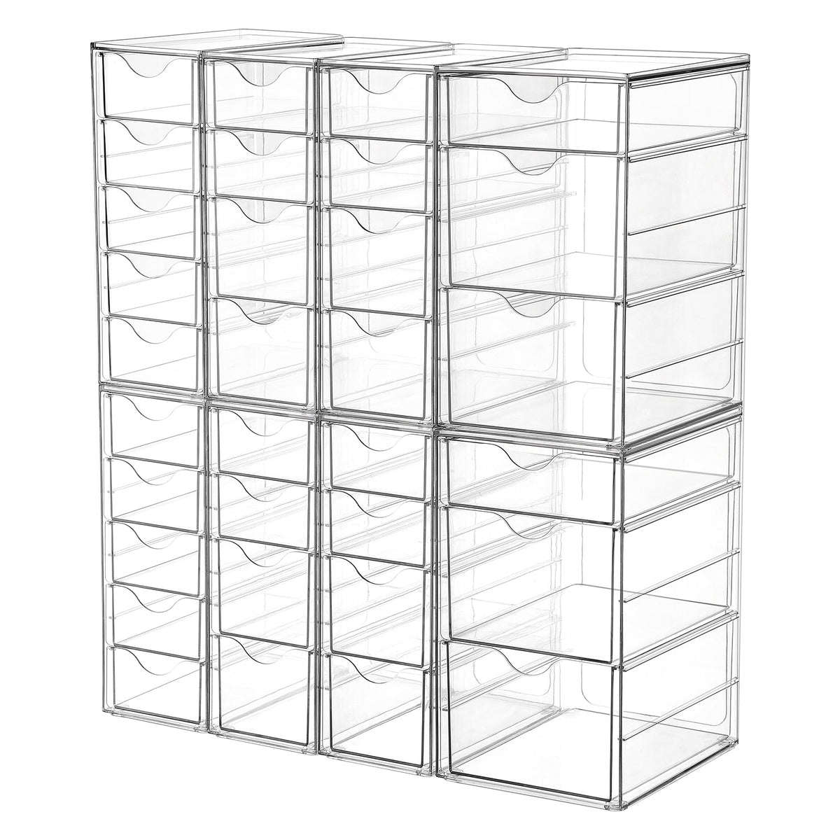 Vtopmart 4 Set Acrylic Desk Organizer with 16 Drawers for Office, Makeup