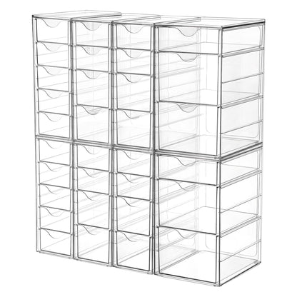 Vtopmart 4 Set Acrylic Desk Organizer with 16 Drawers for Office, Makeup