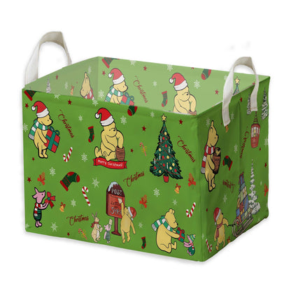 Winnie Nursery Decor, the Pooh Baby Stuff, Winnie Storage Nursery Basket, Large squarecanvas Laundry Hamper With A Waterproof PECoating, Foldable, Toys Bin, Baby Nursery HamperDecor, Classic