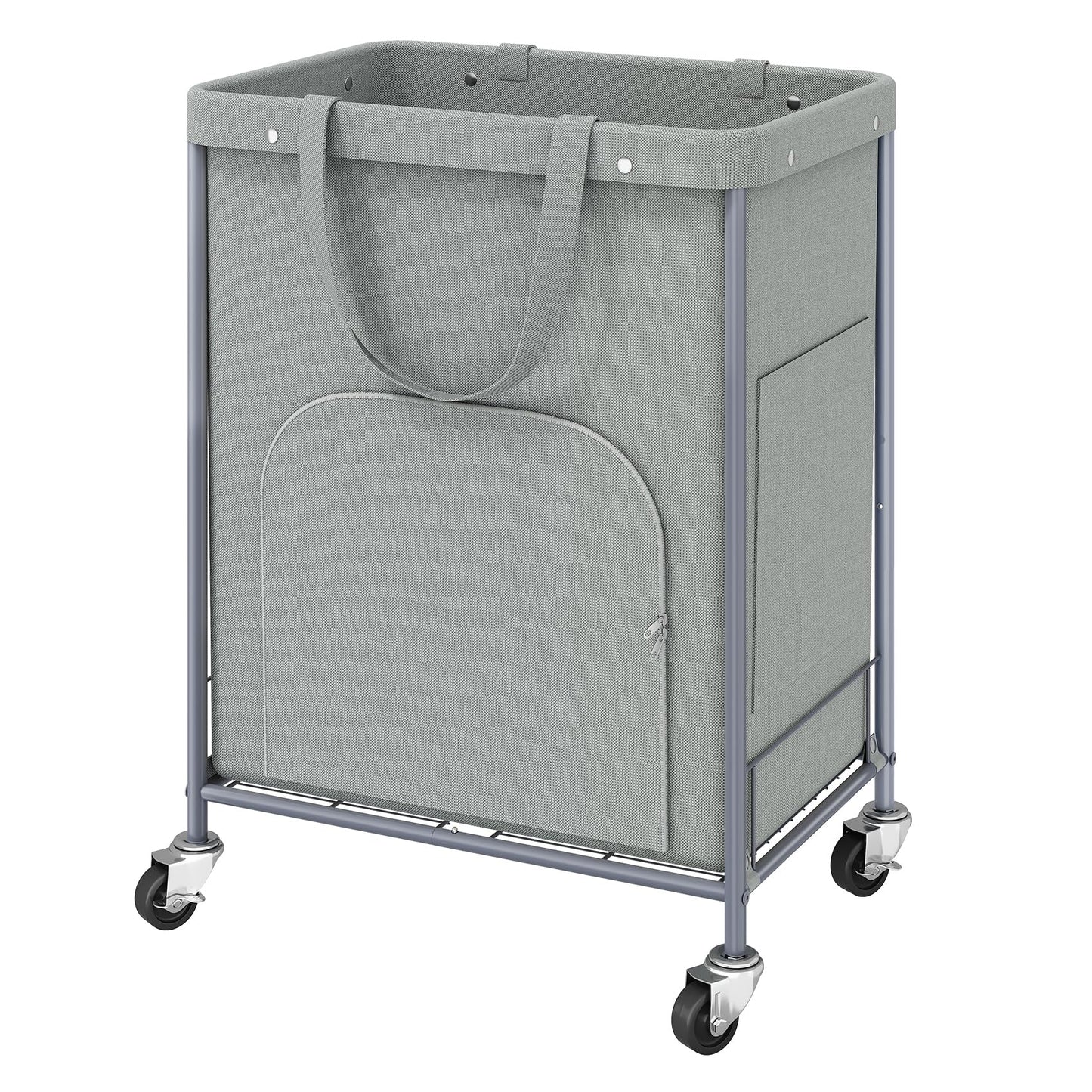 170L Large Laundry Basket with Wheels, Rolling Laundry Hamper Easy Access Clothing Minimizes Bending, Laundry Cart with 4 Silent Casters & Removable Bag for Bedroom, Bathroom, Laundry Room,Black
