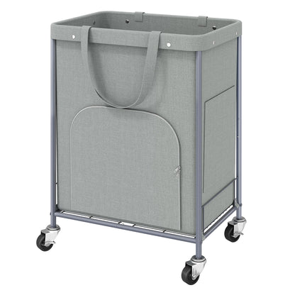 170L Large Laundry Basket with Wheels, Rolling Laundry Hamper Easy Access Clothing Minimizes Bending, Laundry Cart with 4 Silent Casters & Removable Bag for Bedroom, Bathroom, Laundry Room,Black