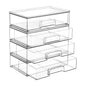 Vtopmart Clear Stackable Storage Drawers, 4 Pack Tall Plastic Organizers