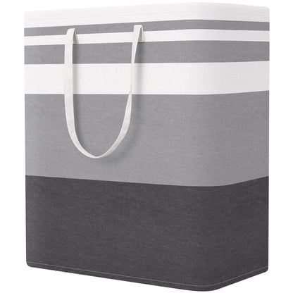 StorageRight Laundry Basket Hamper, 75L Collapsible Clothes Storage, Grey