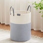 VIPOSCO 100L Tall Woven Rope Laundry Hamper, Leather Handles, White & Brown