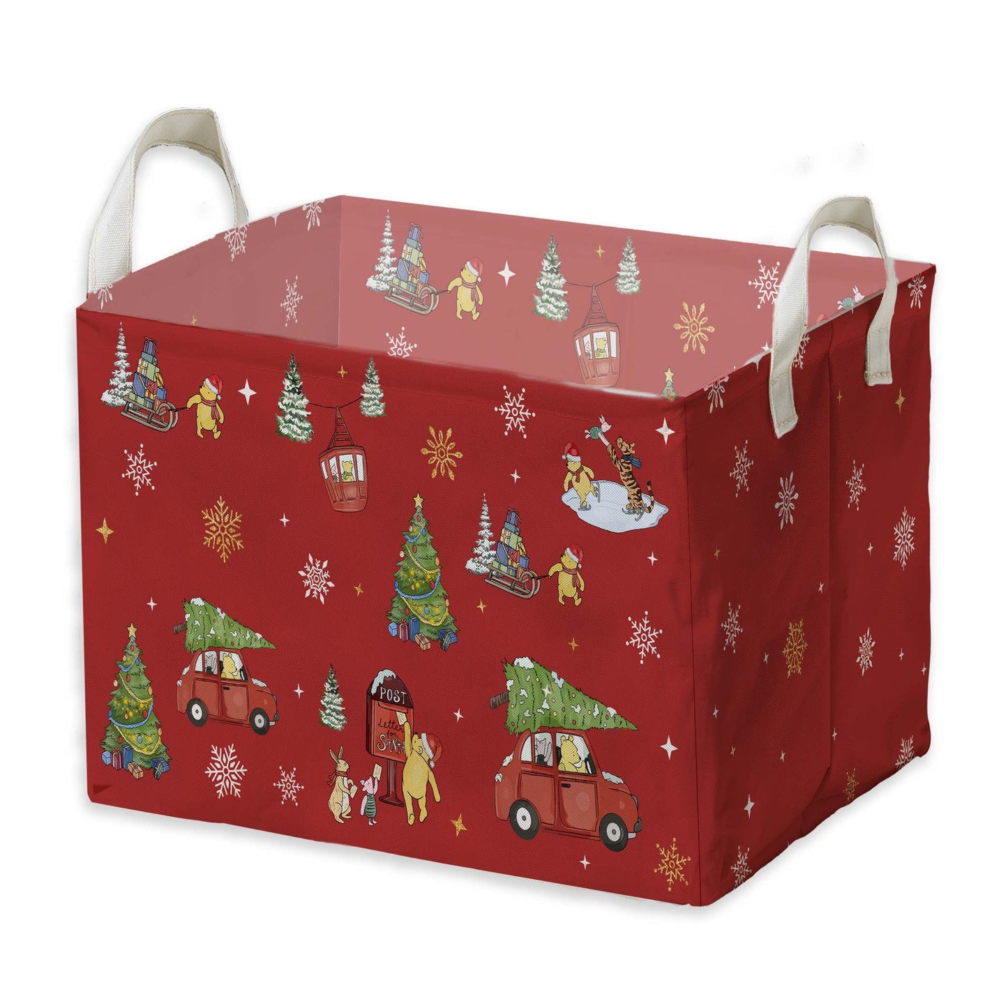 Winnie Nursery Decor, the Pooh Baby Stuff, Winnie Storage Nursery Basket, Large squarecanvas Laundry Hamper With A Waterproof PECoating, Foldable, Toys Bin, Baby Nursery HamperDecor, Classic