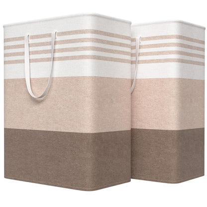 WOWBOX 2 Pack Laundry Baskets, Collapsible Dirty Clothes Laundry Hampers