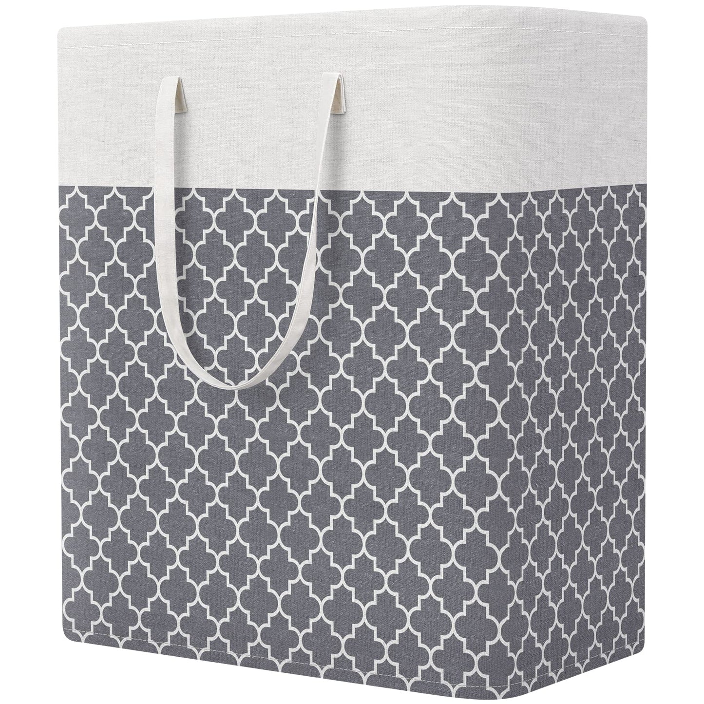 StorageRight Laundry Basket Hamper, 75L Collapsible Clothes Storage, Grey
