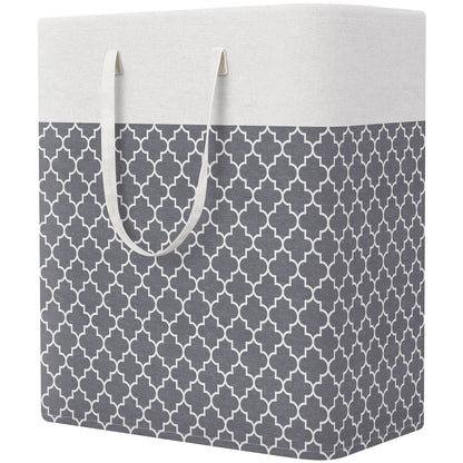 StorageRight Laundry Basket Hamper, 75L Collapsible Clothes Storage, Grey